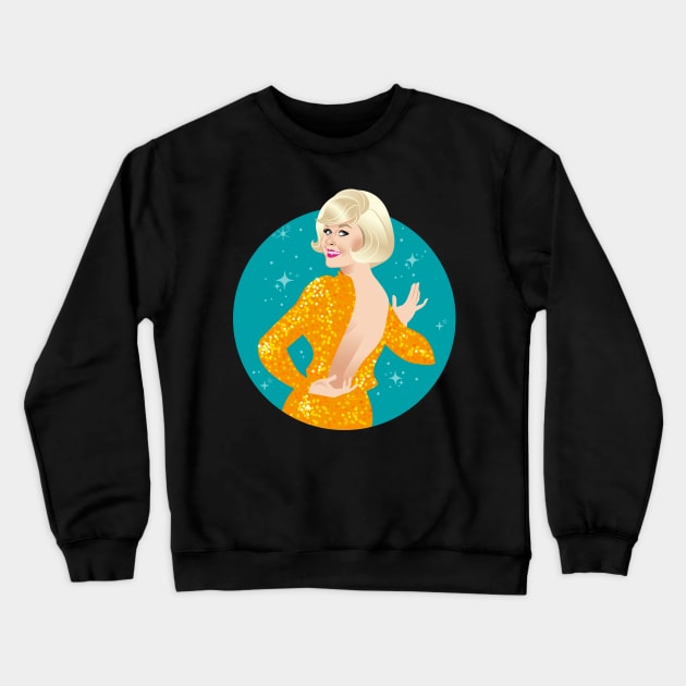 Orange sequin gown Crewneck Sweatshirt by AlejandroMogolloArt